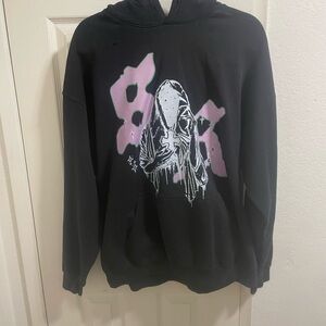 Black Graphic Hoodie Sweater